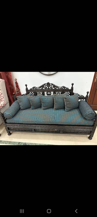 carving sofa set with cushions