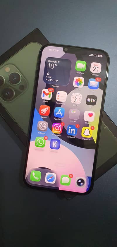 Iphone 13 Pro Max Alpine Green Color condition 10/10 battery health 84