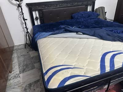 bed set with spring mattress. 2 side table . 1 dressing table. 2 chears