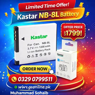 Kastar NB-8L Camera Battery 1200mAh for Canon – New