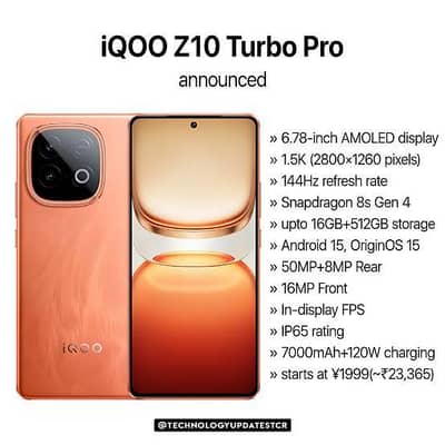 iqoo z10 turbo pro 12.256 ful sim time available daba pack extra cover