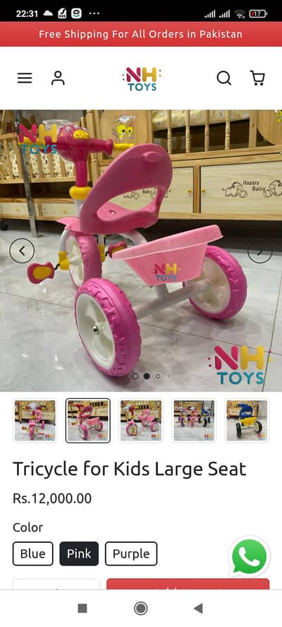 KIDS BABY CYCLE BRANDED SLIGHTLY USED
