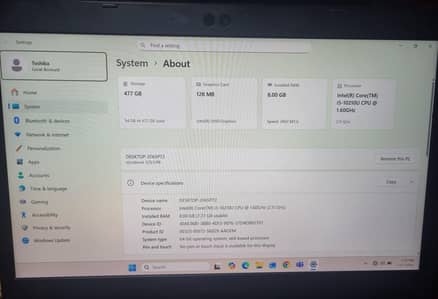 Toshiba Core i5-10th Gen 8 Gb Ram | 512 Gb Ssd