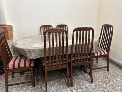 6 Seater Dining Table Set - Perfect Condition