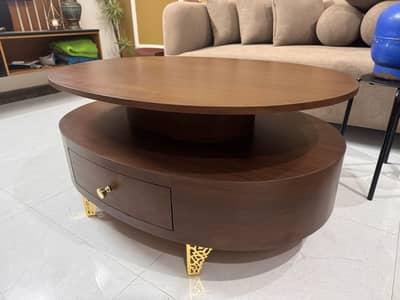 Stylish wooden coffee table with drawer