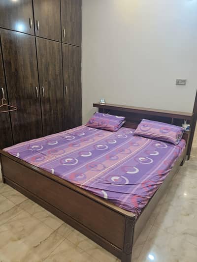 bed set with side tables, dressing table and molty foam.