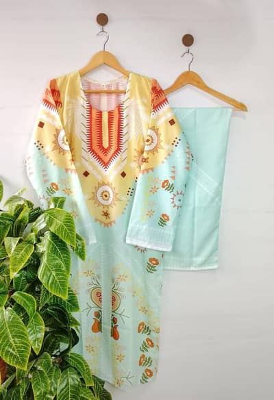 2 Piece Printed Ladies Suit