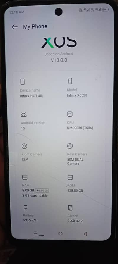 Infinix hot 40i 8+8 128
