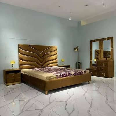 Double bed/king size bed/dressing table/bed set/Poshish bed/furniture
