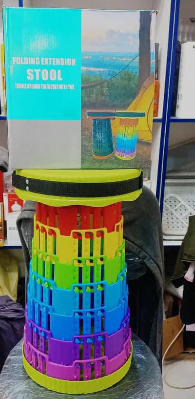 Foldable Telescoping Stool Chair Adjustable Height