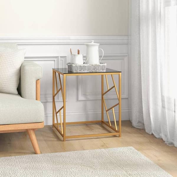 A modern, compact square side table designed for living rooms, bedrooms, or offices, blending durability, style.