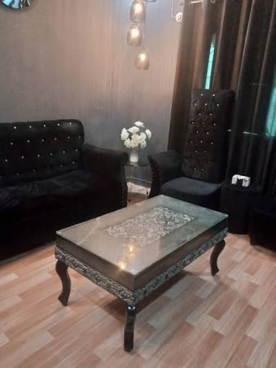 glass top center table