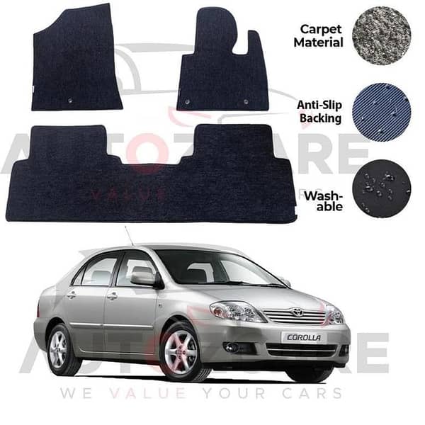Toyota Corolla Genuine Fitting Carpet Floor Mat 3PCS - Model 2003-2008