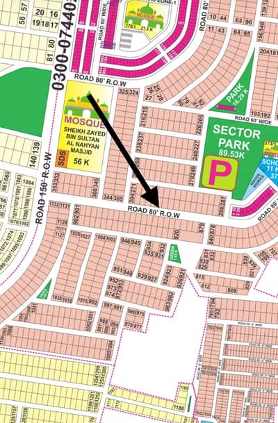 Superb Location Plot On 80 Feet Wide Road.