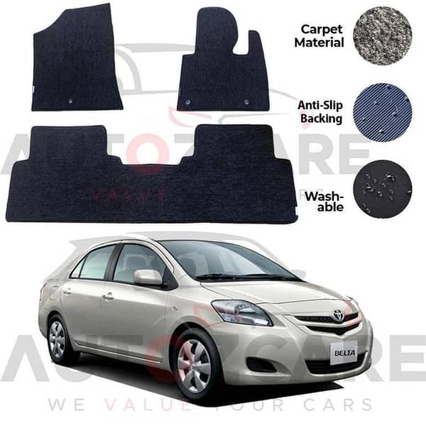 Toyota Belta Genuine Fitting Carpet Floor Mat 3PCS - Model 2005-2012