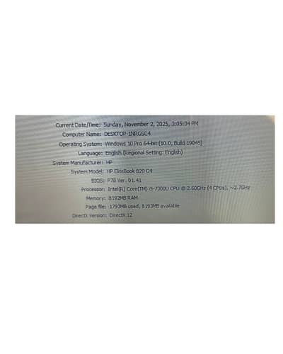 HP 820G | I5 7th Gen | 8GB RAM | 256 SSD | Branded