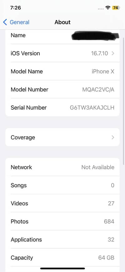 iPhone X 64 GB PTA approved