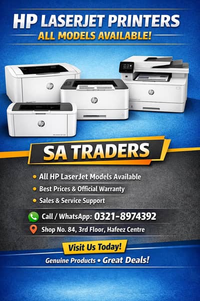 HP ALL MODELS PRINTERS AVAILABLE (SA TRADERS) Used