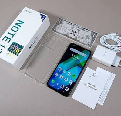 infinix not 12 10/10 condition with original box and fast charger