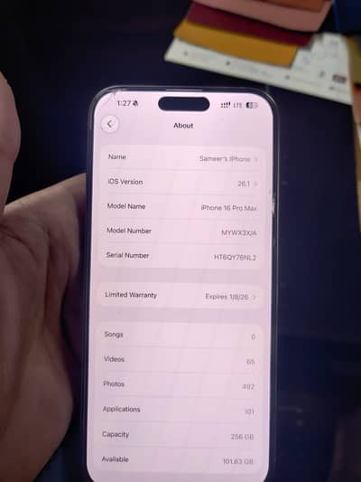 Apple iPhone 16 Pro Max PTA Approved | 256GB | 10/10 | 91%