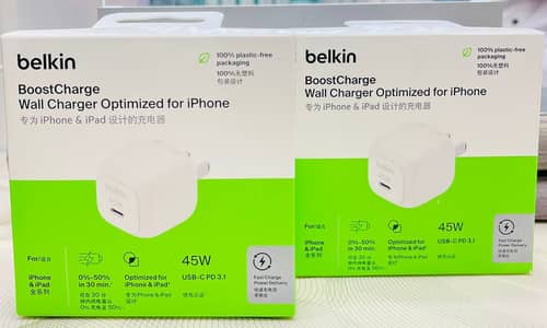 Belkin Original 45W Fast Charger | iPhone 17 Series & iPad | Verified