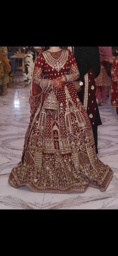 bridal lehanga color meroon red