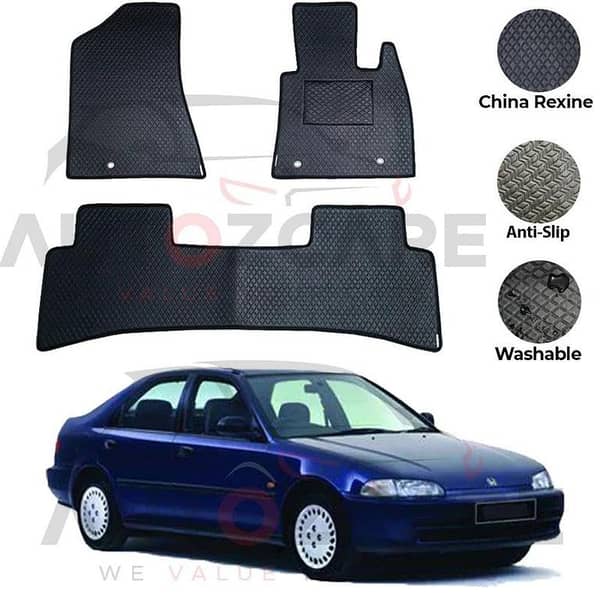 Honda Civic China Rexine Floor Mat 3PCS - Model 1992-1995