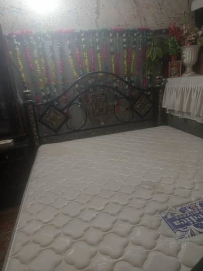 iron bed with mattress