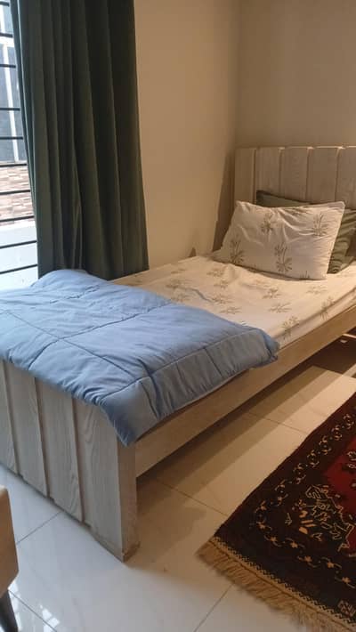 single bed with matres  ,bedside table