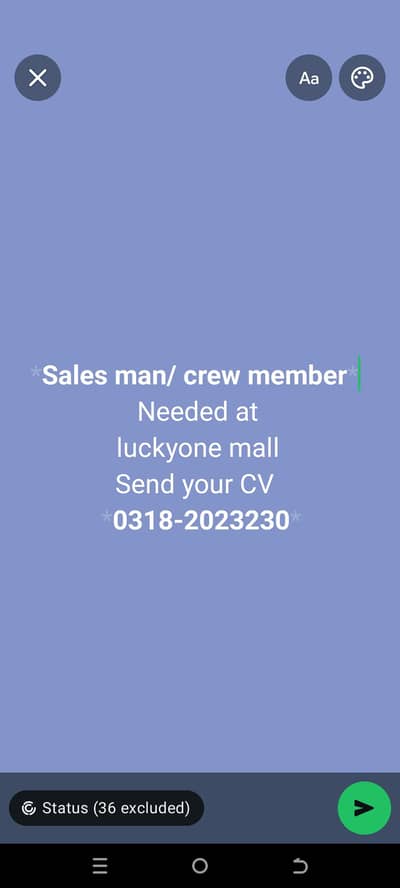 sale man / crew member needed