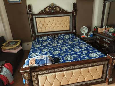 Pure Wood Bed Set (Without Mattress)