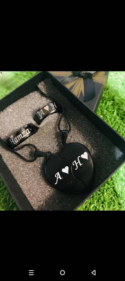 Couple Name Pendant Set