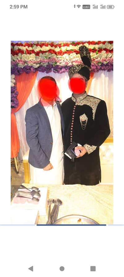 sherwani velvet fresh condition