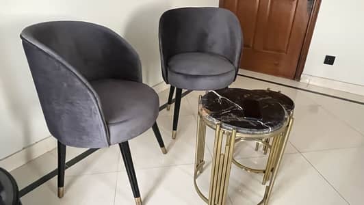 Luxury Grey Velvet Accent Chairs