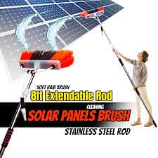 Solar panel cleaning brush with water flow pipe 10feet O3IO76O6IOO