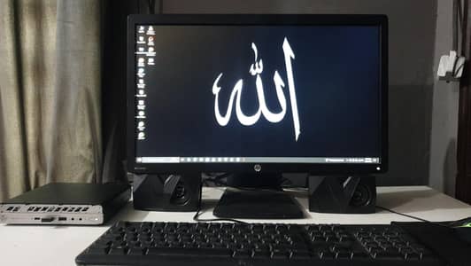 HP pc with monitor for sale in lahore  Riley 5 pro 16 gb ram 238gb ssd