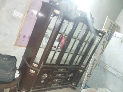 Large Chinioti Wooden Crockery Showcase | Utensils/Bartan Almari