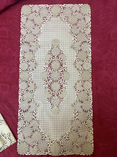 Elegant Lace Table Runner with Matching Placemats