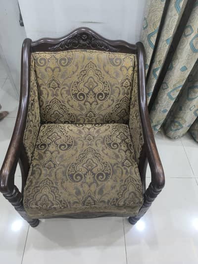 Solid wood sofa set for sale - 3 Seater+ 2 Single sofas