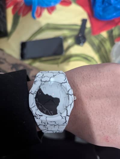 White Marble Arabic Aura Unisex Watch