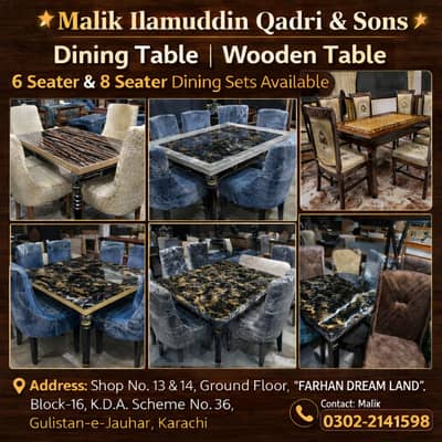 Dining Table//Solid Wooden Dining table//4,6 To 8 Dining Table