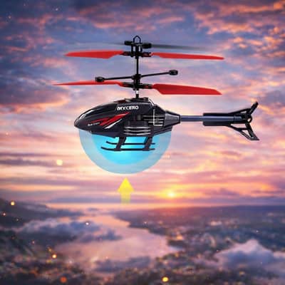 Flying Helicopter Sensor Base with non breakable blades