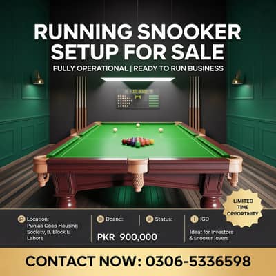 Profitable Running Snooker Club for Sale