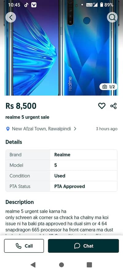 realme 5 urgent sale