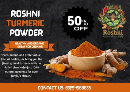 Roshni Pure Turmeric Powder 1kg (Haldi) 1100rs perkg