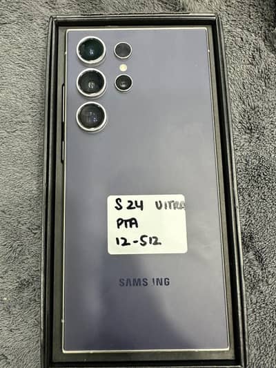 Samsung galaxy  S24ultra 512gb official pta approved  DS Blue+box