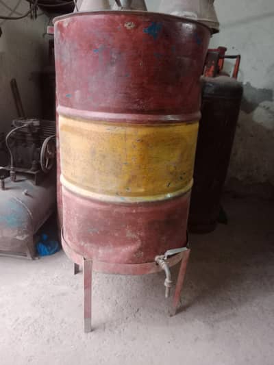 iron drum with walv and stand
