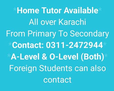 Home Tutor & Teacher