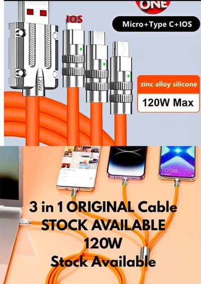 3 in 1 Original Cable / minimum 20 pieces milygy
