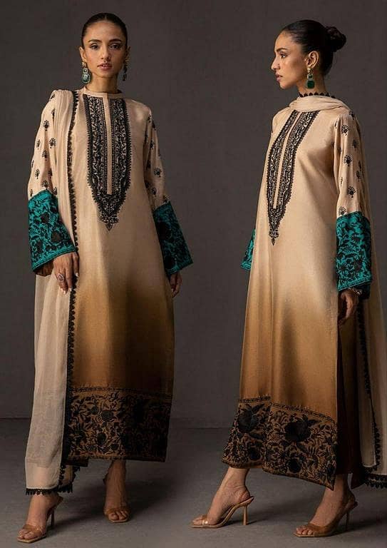 New Arrival Floral Digital Printed Silk 3 Piece Unstitched Suit for Women